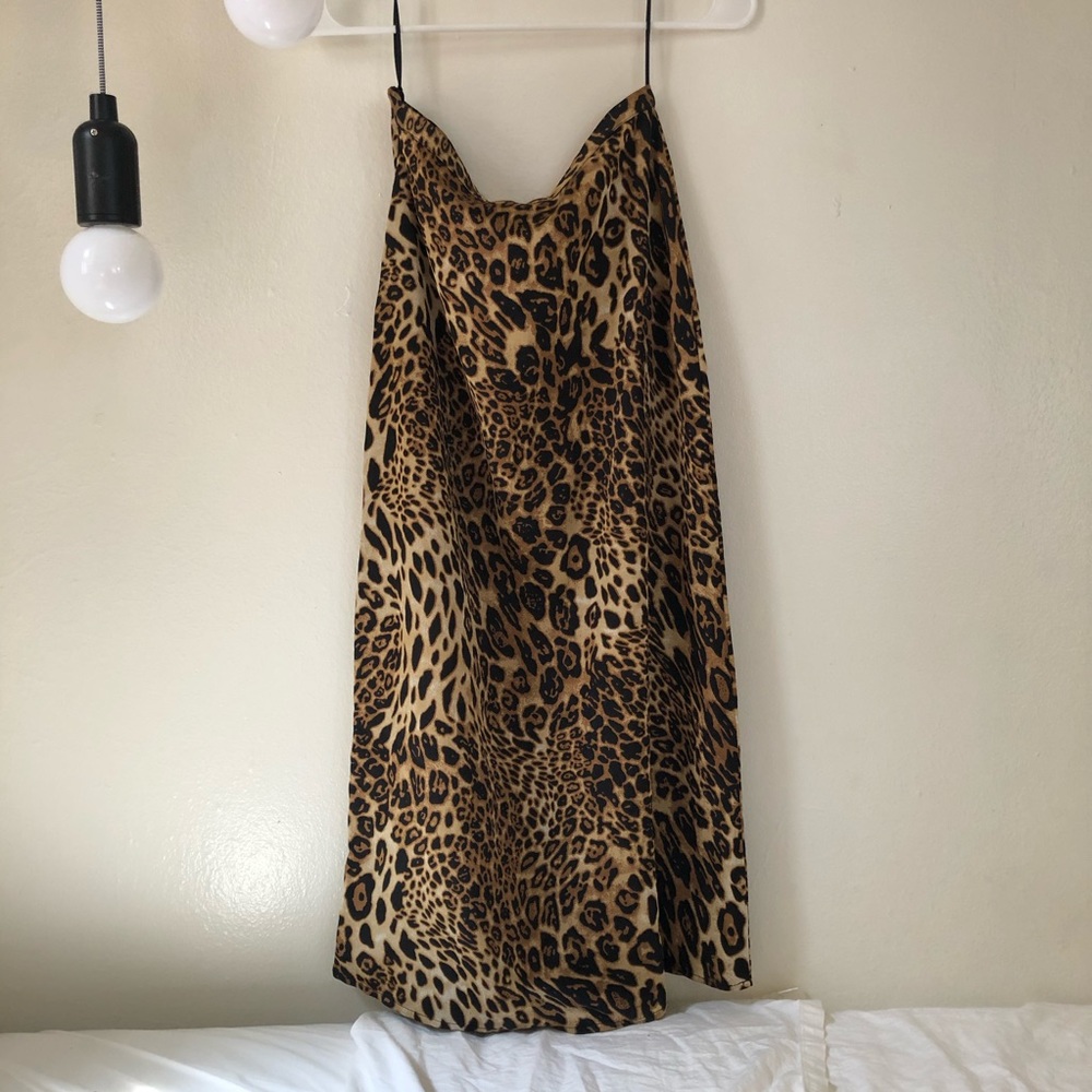 Leopard Print Silky Skirt